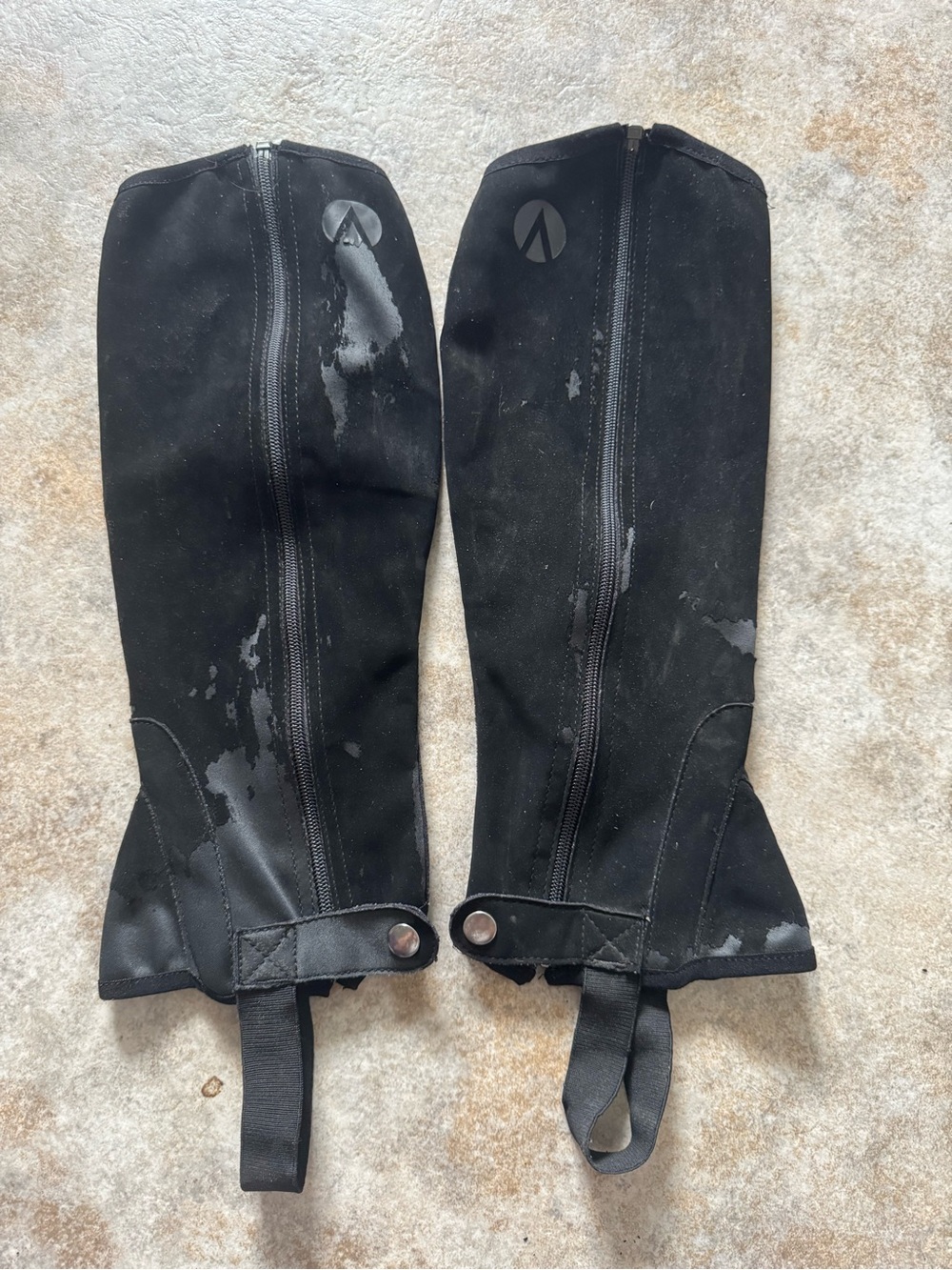 Auken Wash N Wear Black Synthetic Half Chaps Equestrian - Large